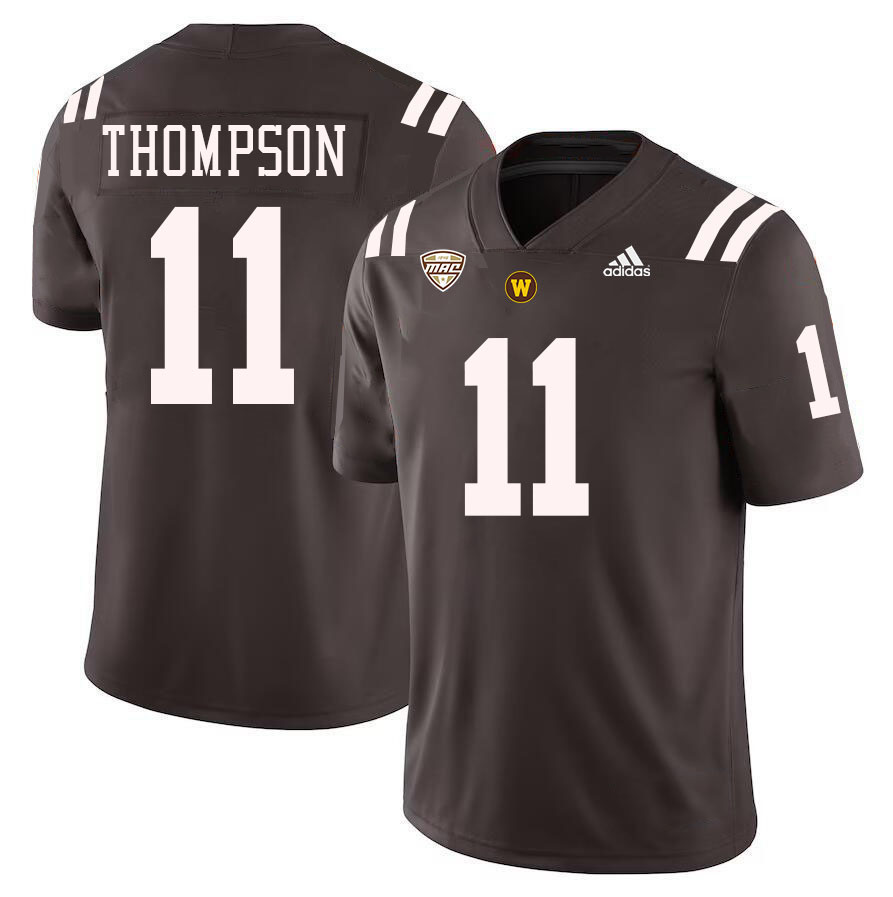 #11 Anterio Thompson Western Michigan Broncos College Football Jerseys Stitched-Brown